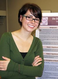 Psychology honors student Ines Jurcevic presented her research findings at the 2010 Honors Poster Session