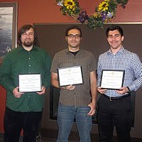 Alcore Fellowship winners - Peter Alderks, Rick Anthony Cruz, Lauren Graham (not pictured), and Alec Scharff