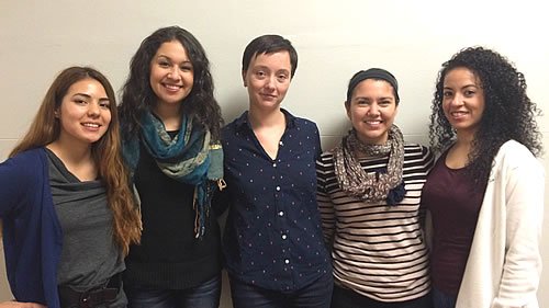 Photo: Psychology McNair Scholars Claudia Linares, Ibette Valle, Martina Fruhbauerova, Alicia Sawers, Reina Kluender – not pictured, Victoria Chambers
