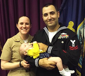 Photo: Stephanie Shadwick with husband Joseph and daughter Cassidy