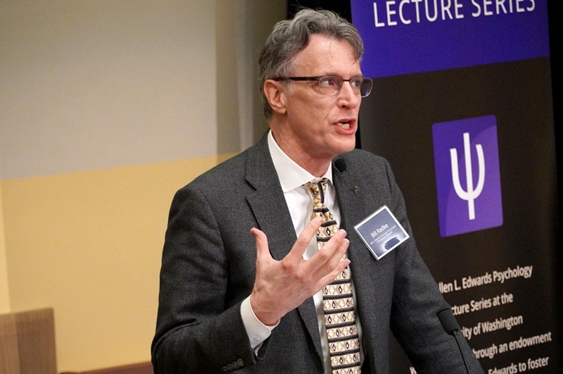 Edwards Lecture moderator Bill Radke