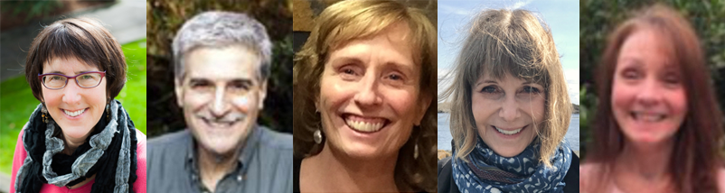 Portraits of Wendy Stone, Michael Passer, Corey Fagan, Susan Joslyn, and Jacquie Spector