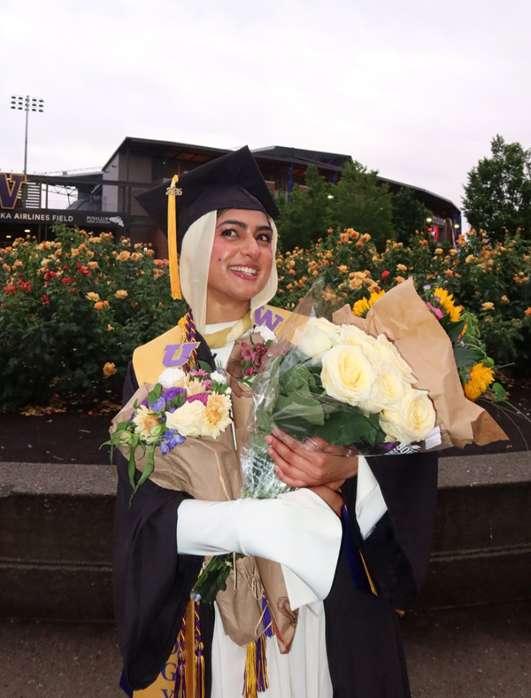 Sarrah Khan after graduation