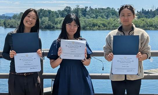 Photo of Ariel Li, Carol Lu, and Yuchen Zhao
